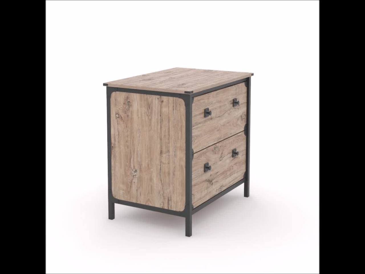 thumbnail video image 2 of Sauder Steel River 2-Drawer Lateral File Cabinet, Milled Mesquite Finish, 2 of 10