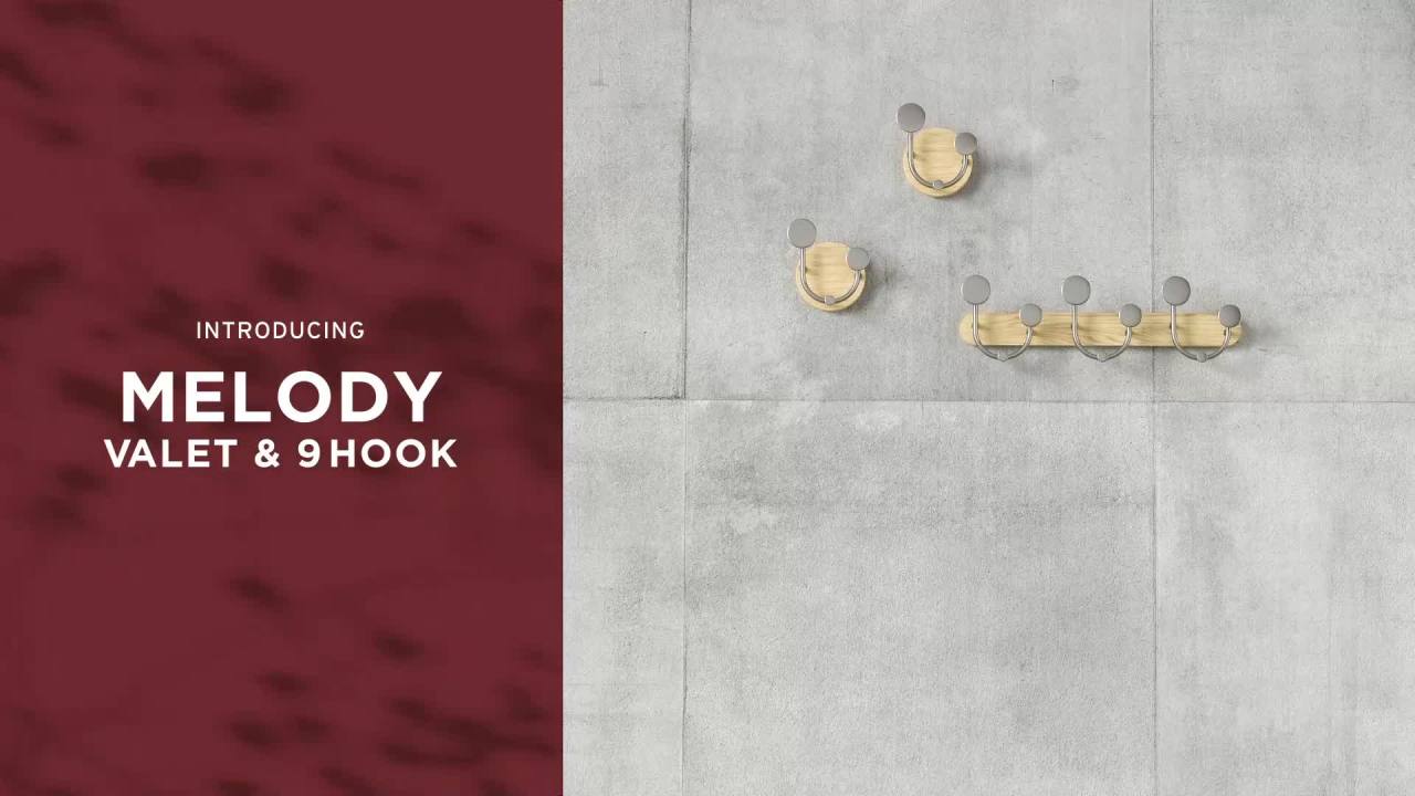 thumbnail video image 2 of Umbra Melody 9 Wall Hook, 2 of 14