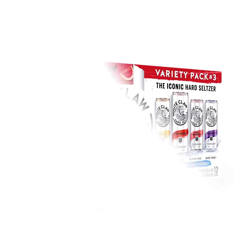 thumbnail video image 2 of White Claw Hard Seltzer Variety Pack No. 3, 12 Pack, 12 fl oz Cans, 5% ABV, 2 of 9