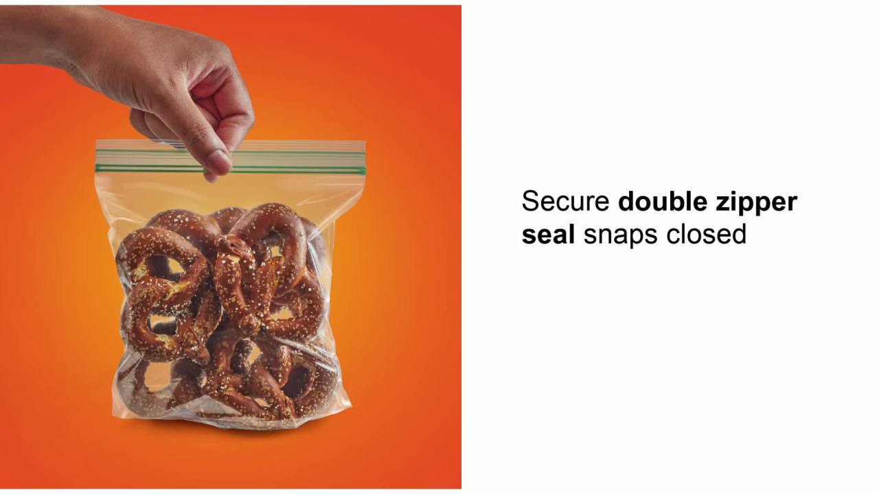 thumbnail video image 2 of Hefty Press to Close Extra Large Sandwich Food Storage Bags, 100 Count, 2 of 10