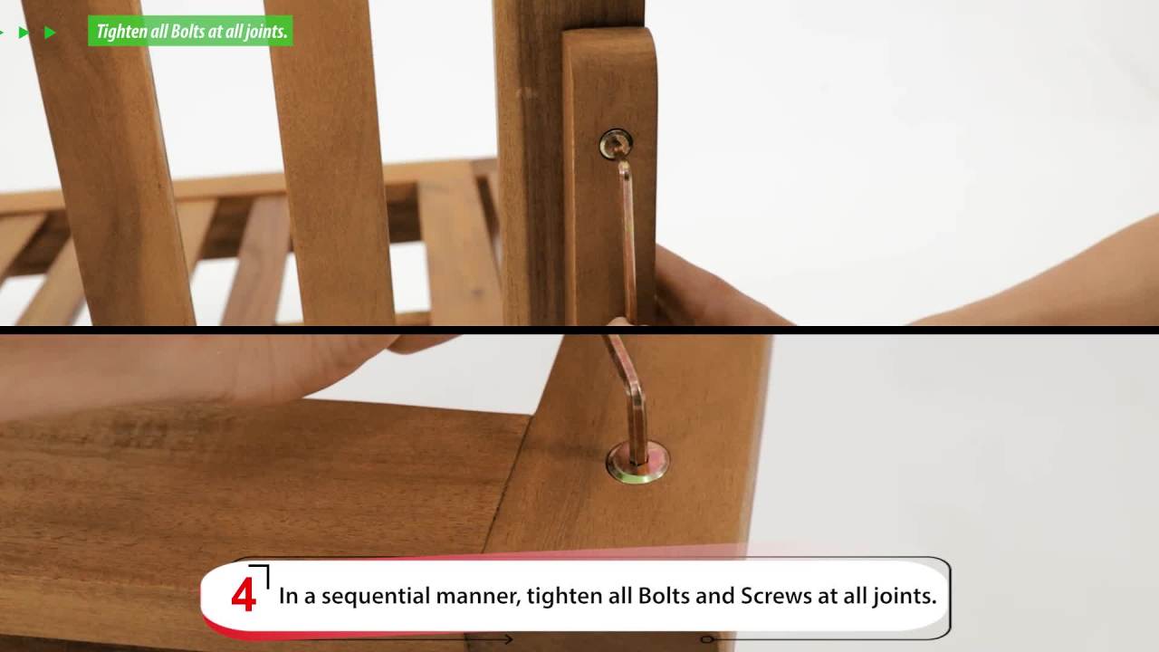 thumbnail video image 2 of GDF Studio Abena Outdoor Acacia Wood 5 Seater Sectional Sofa Set with Cushions, Teak and Blue, 2 of 14