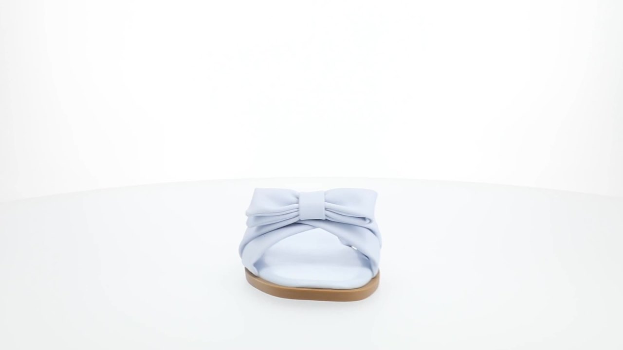 thumbnail video image 2 of Journee Womens Prylin Slip On Bow Flat Sandals, 2 of 10