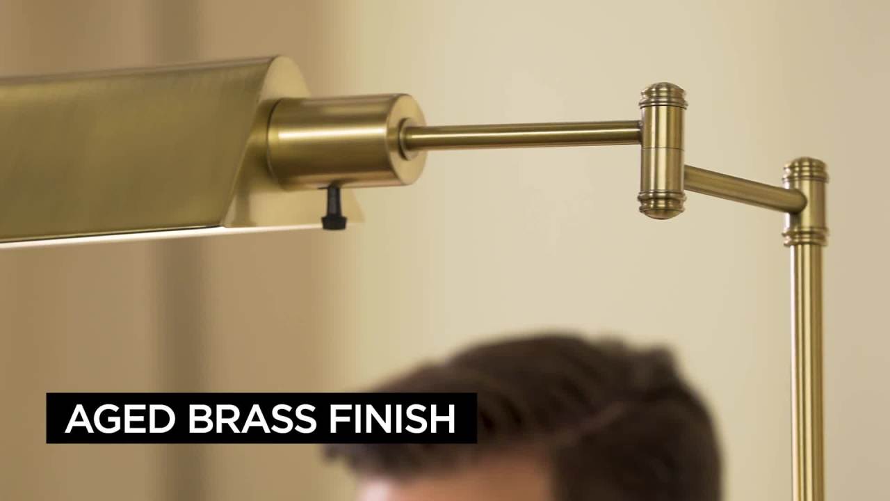 thumbnail video image 2 of Regency Hill, Jenson Swing Floor Lamp, Brass, 2 of 10