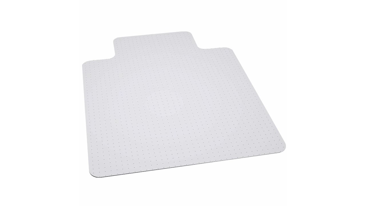 thumbnail video image 2 of Flash Furniture 45'' x 53'' Big & Tall 400 lb. Capacity Carpet Chair Mat with Lip, 2 of 4