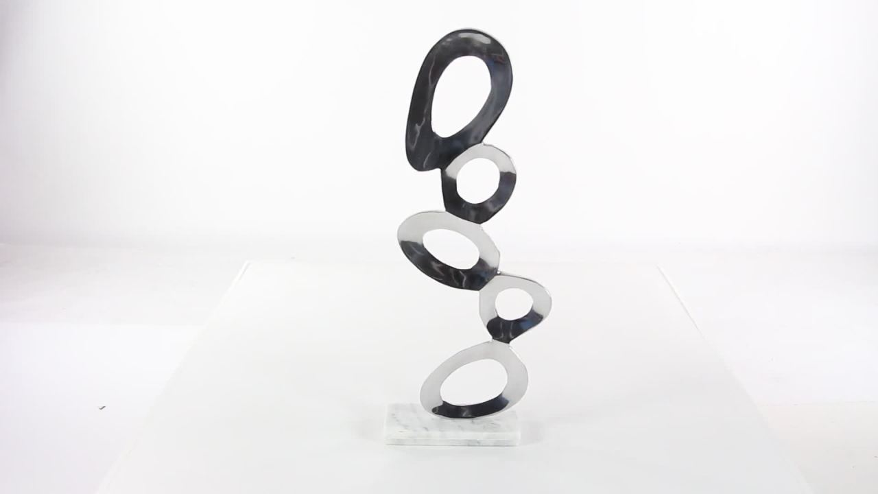 thumbnail video image 2 of Benzara Classy Aluminum Sculpture Marble, 2 of 11