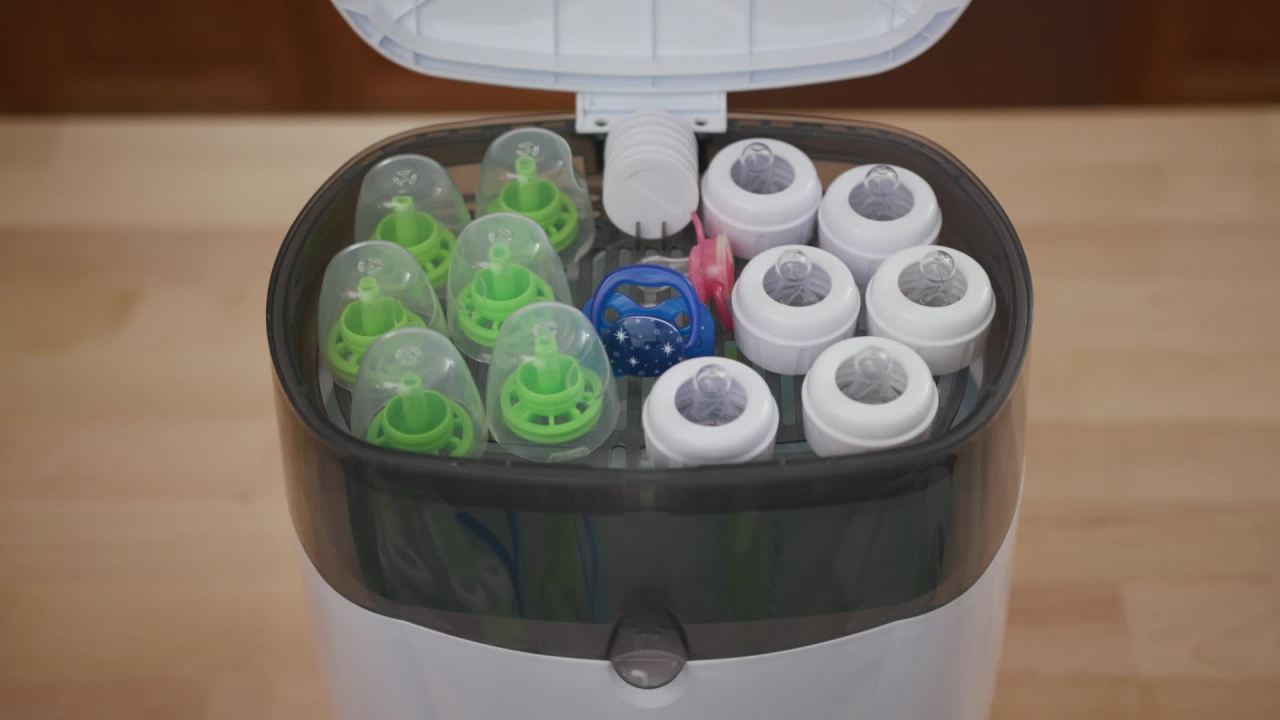 thumbnail video image 3 of Dr. Brown's Deluxe Electric Sterilizer for Baby Bottles, Nipples, & Other Baby Essentials, BPA Free, 3 of 13