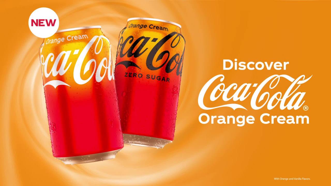 thumbnail video image 2 of Coca-Cola Orange Cream Soda, 7.5 oz. mini cans (Pack of 10), 2 of 14