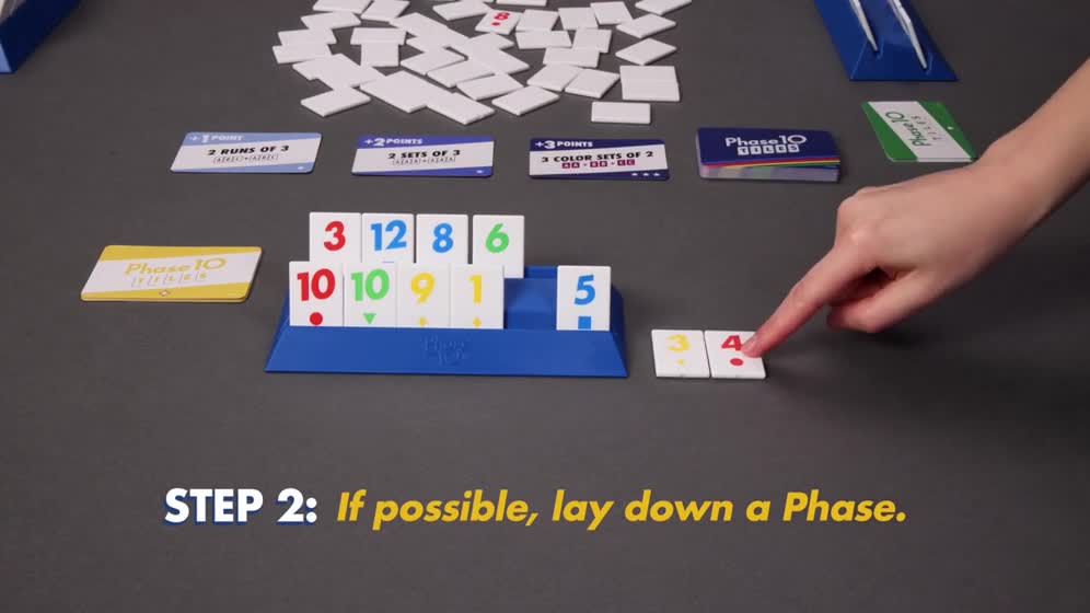thumbnail video image 2 of Phase 10 Tiles Game, Family Tile-Based Game with Rummy-Type Play for 2-6 Players, 2 of 7