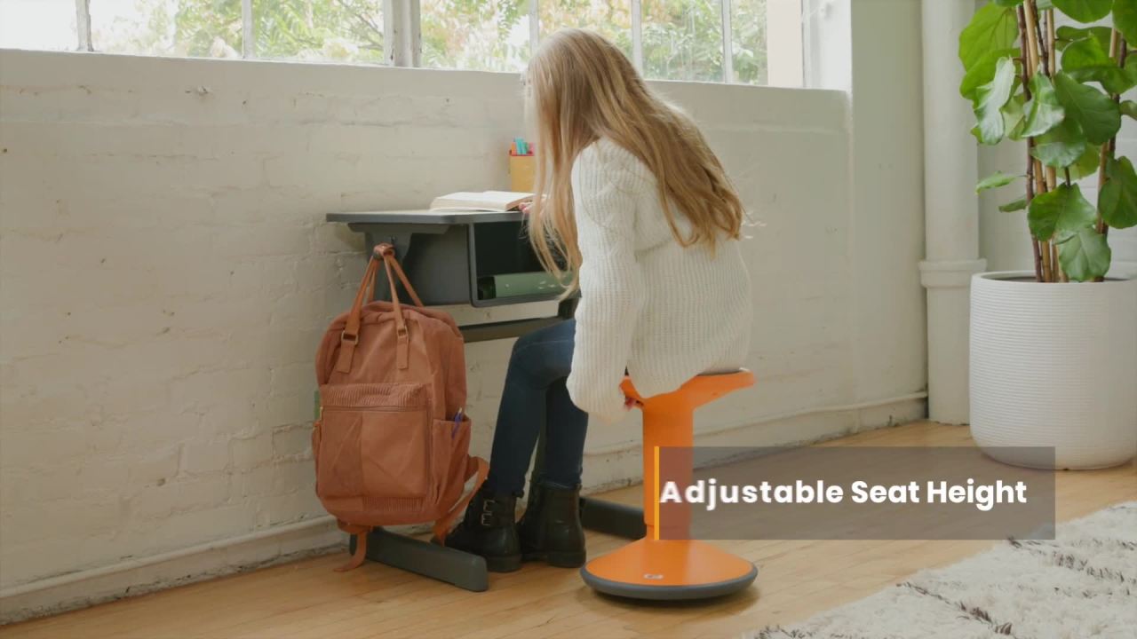 thumbnail video image 2 of SitWell Wobble Stool, Adjustable Height, 2 of 10