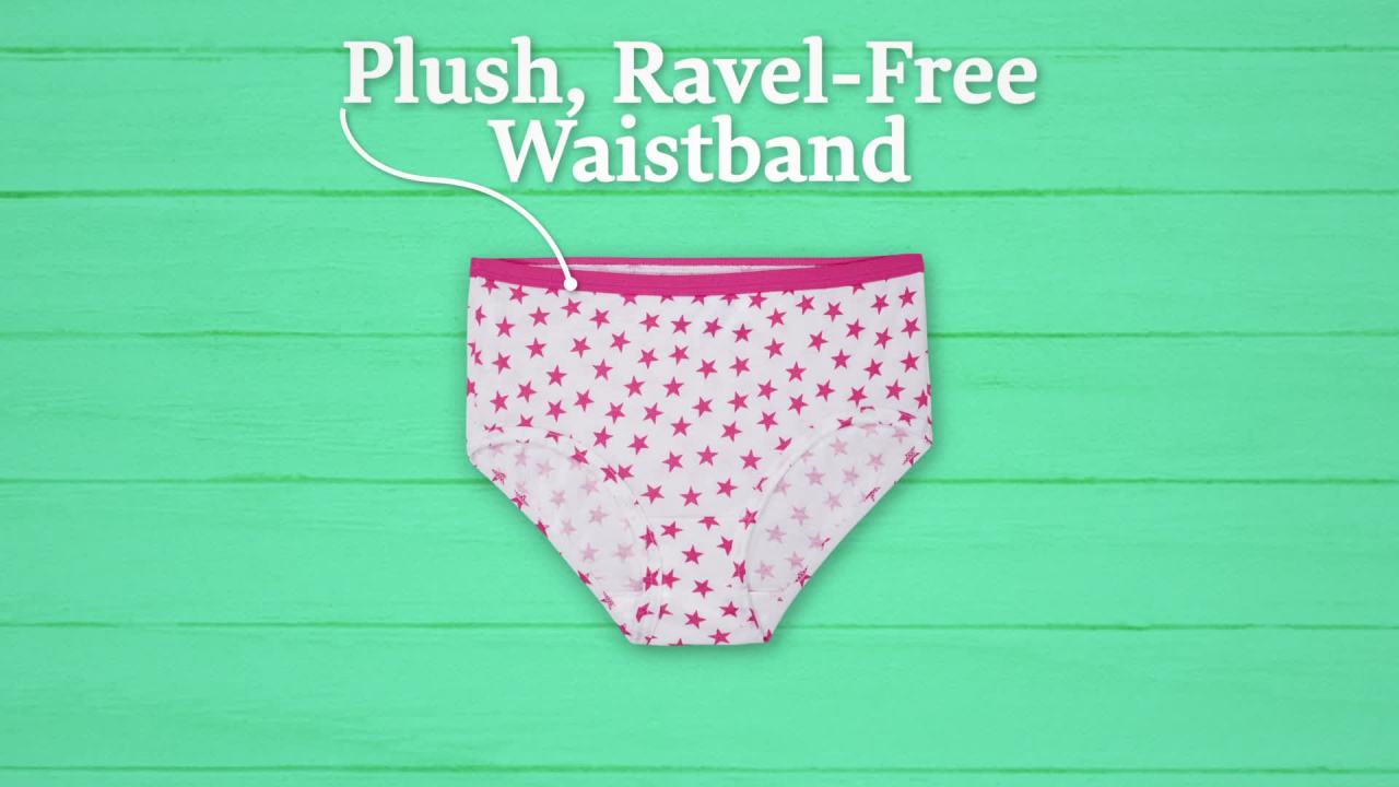 thumbnail video image 2 of Fruit of the Loom Toddler Girl Brief Underwear, 10 Pack, Sizes 2T-5T, 2 of 5