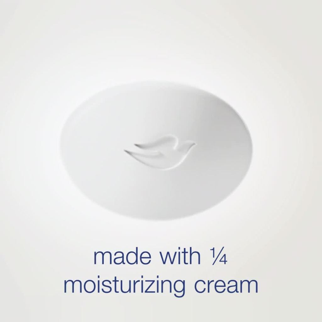 thumbnail video image 2 of Dove Beauty Bar Women's Bath Soap Anti-Stress Blue Chamomile & Oat Milk, 3.75 oz 4 Count, 2 of 12