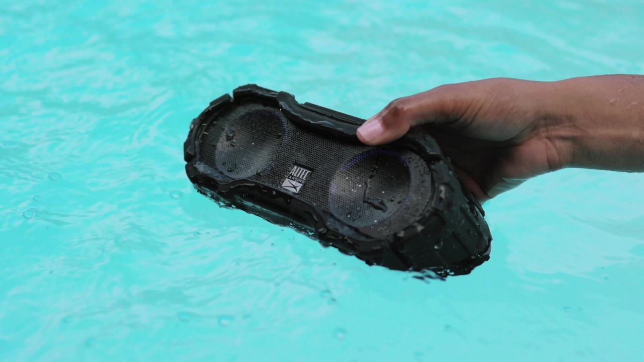 thumbnail video image 2 of Altec Lansing Jacket H20 4 Portable Bluetooth Speaker - Black, 2 of 14