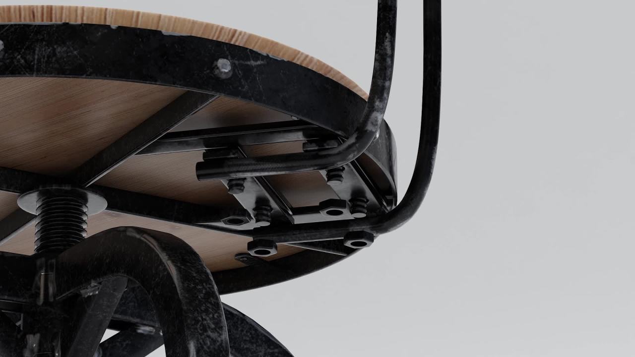 thumbnail video image 2 of Noble House Keaton Iron Wood Bar Stool, Natrual Antique, 2 of 15