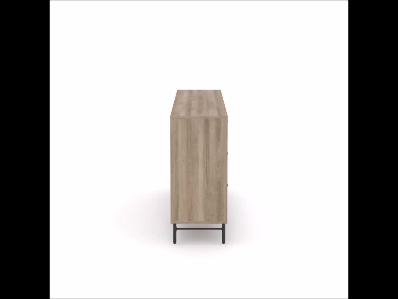 thumbnail video image 2 of Sauder Anda Norr Modern 6-Drawer Dresser, Sky Oak Finish, 2 of 9