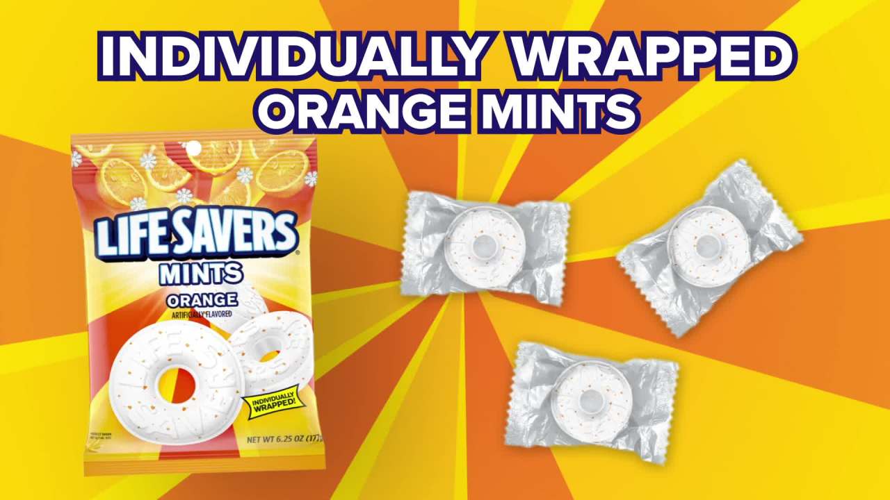 thumbnail video image 2 of Life Savers Orange Breath Mints Hard Candy - 6.25 oz Bag, 2 of 13
