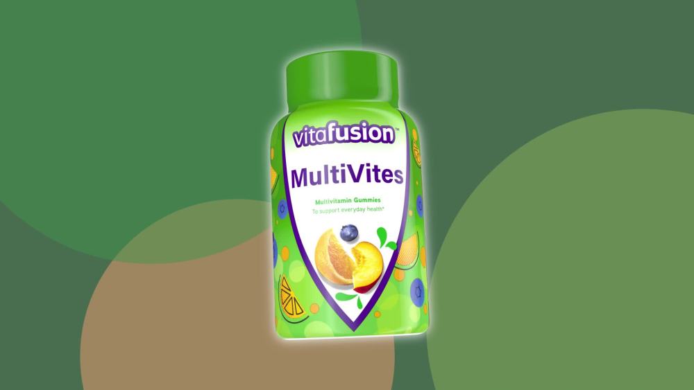 thumbnail video image 2 of vitafusion MultiVites Gummy Multivitamins for Adults, Berry, Peach and Orange Flavored, 150 Count, 2 of 14