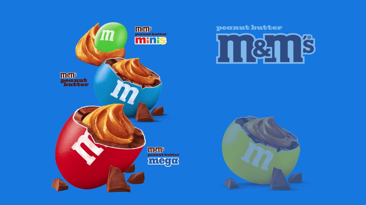 thumbnail video image 2 of M&M's Mega Peanut Butter Chocolate Candy, Sharing Size- 8.6 oz Bag, 2 of 13