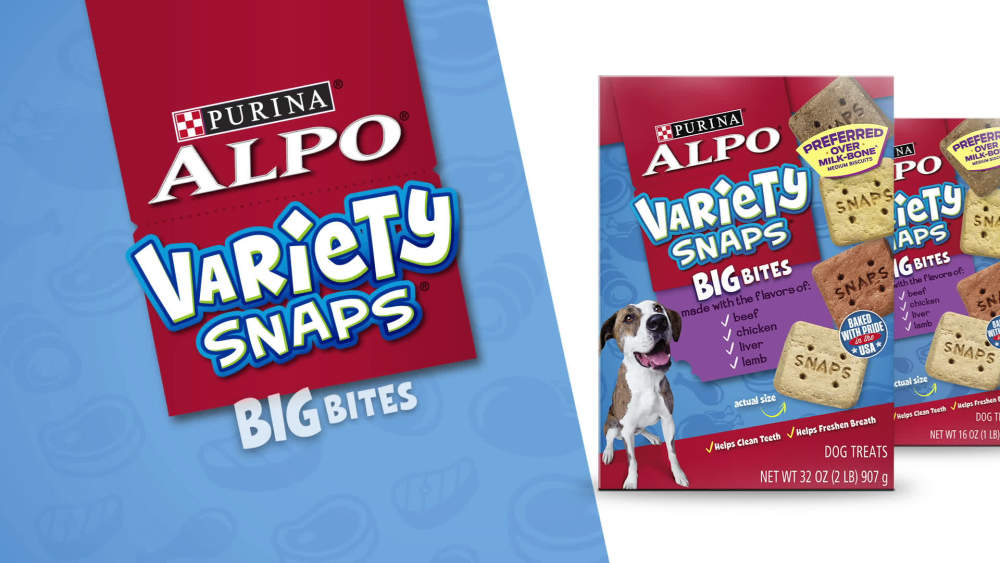 ALPO Variety Snaps Big Bites Beef Chicken Liver & Lamb Flavors Dog