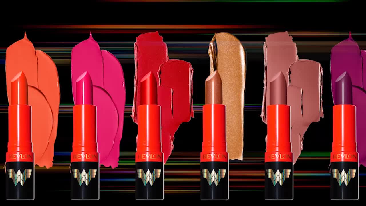 thumbnail video image 2 of Revlon x Wonder Woman WW84 Kiss Melting Shine Lipstick - Courageous, 2 of 7