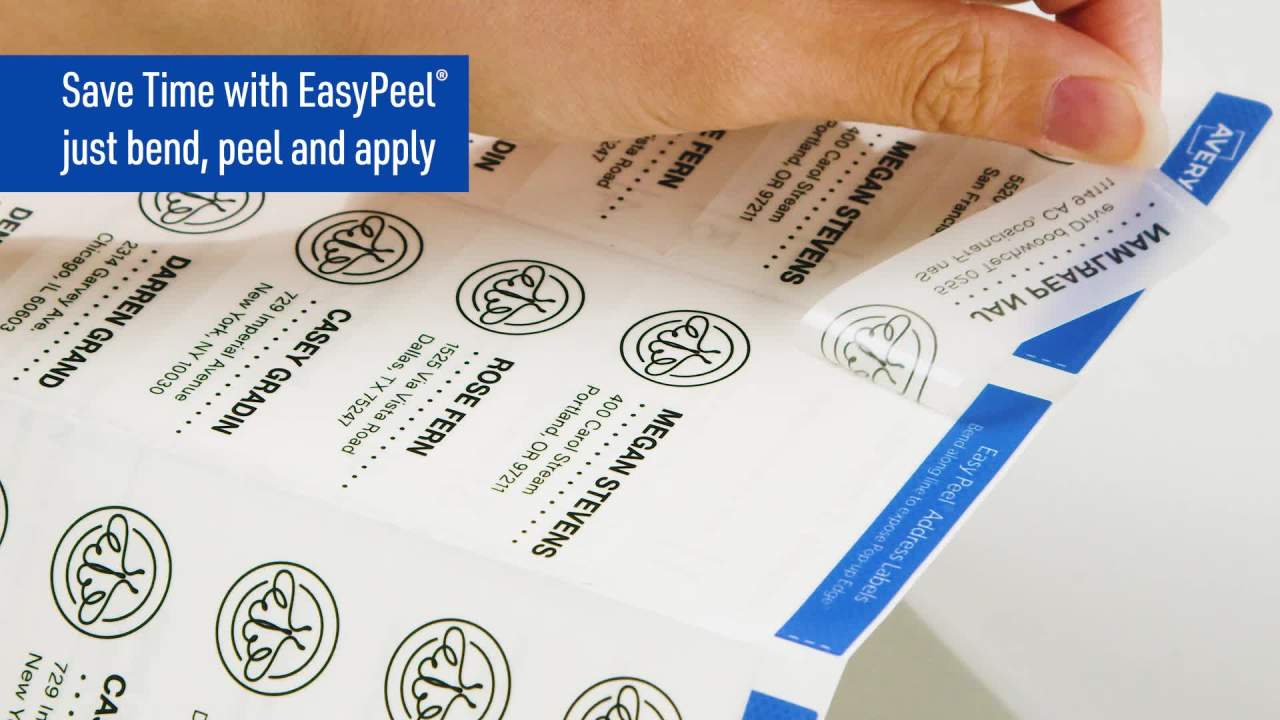 thumbnail video image 2 of Avery Return Address Labels, 1/2" x 1-3/4", 800 Clear Labels (18667), 2 of 11