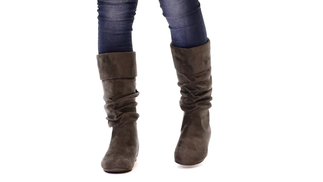 thumbnail video image 2 of Journee Womens Shelley-3 Round Toe Mid Calf Boots, 2 of 10