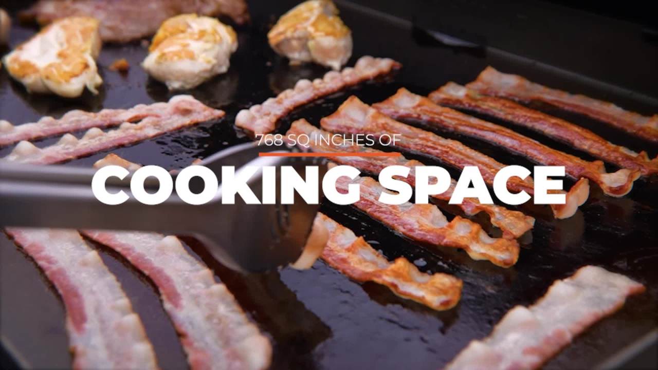 thumbnail video image 2 of Blackstone Original Outdoor Griddle, 4-Burner 36" Flat Top Grill with Hard Cover, Black, 2 of 17