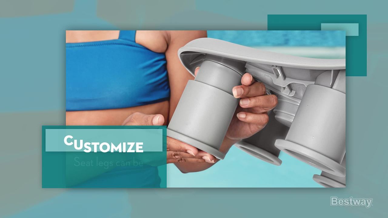 thumbnail video image 2 of SaluSpa 3.15" - 4.72" Adjustable Spa Seat with Adjustable Legs, 2 of 8