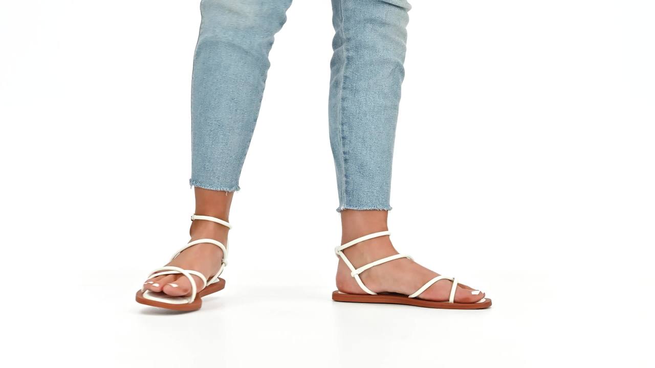 thumbnail video image 2 of Journee Collection Womens Farron Tru Comfort Foam Buckle Flat Sandals, 2 of 7