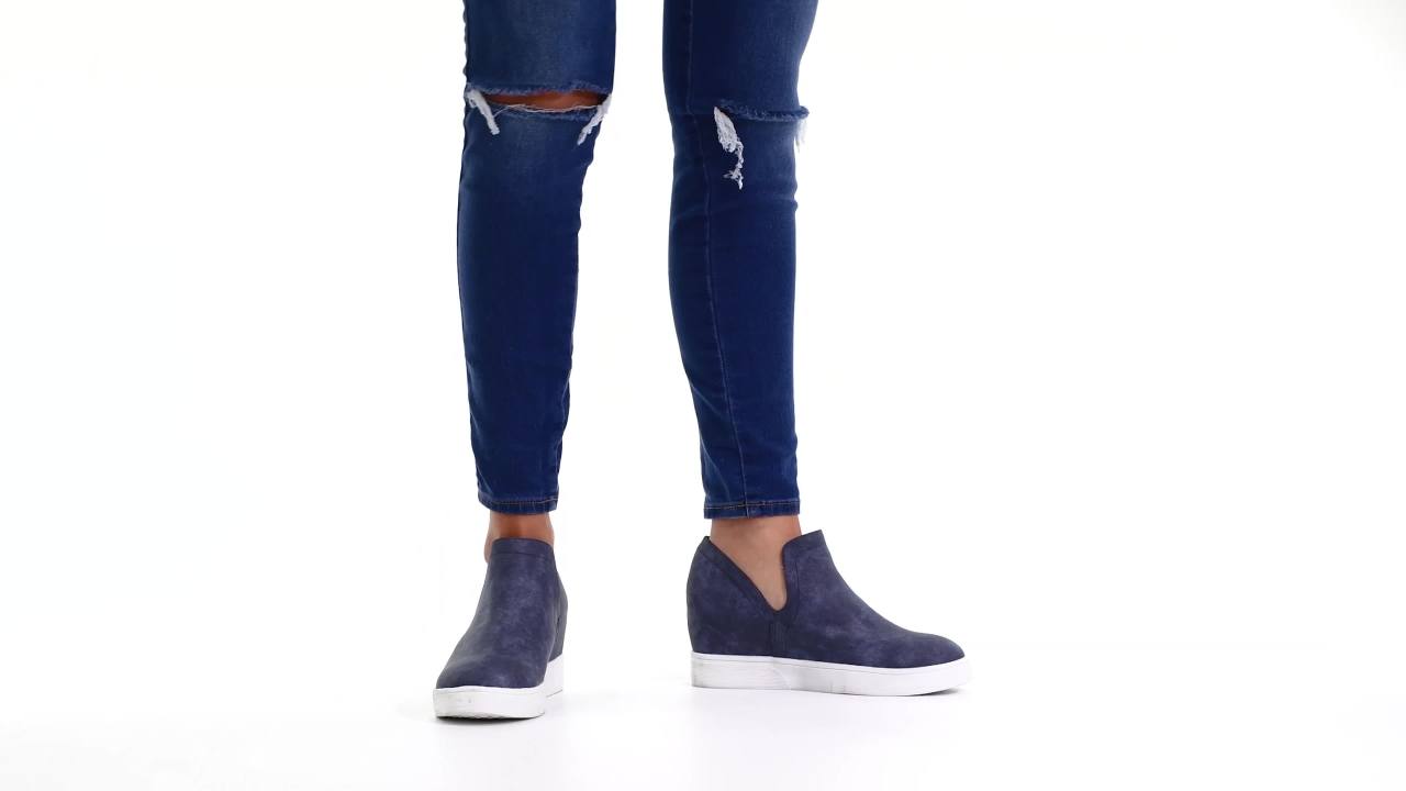 thumbnail video image 2 of Journee Womens Cardi Round Toe Slip On Wedge Sneakers, Widths Available, 2 of 10