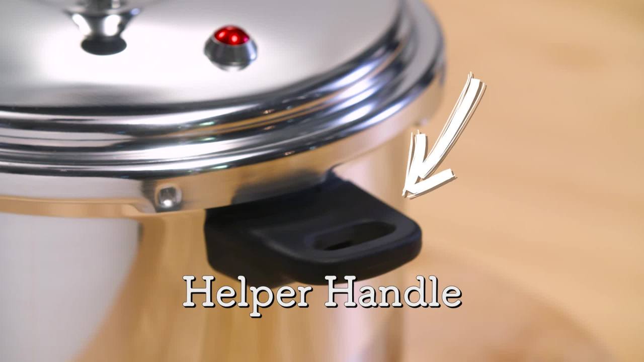 thumbnail video image 2 of Imusa 7 Quart Stovetop Natural Finish Basic Pressure Cooker, Silver, 2 of 15