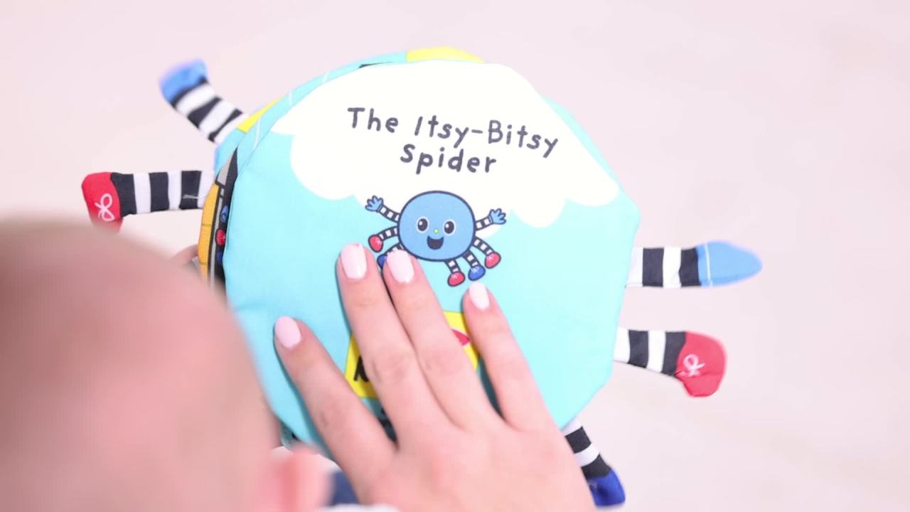 thumbnail video image 2 of Melissa & Doug K's Kids Itsy-Bitsy Spider 8-Page Soft Activity Book for Babies and Toddlers, 2 of 10