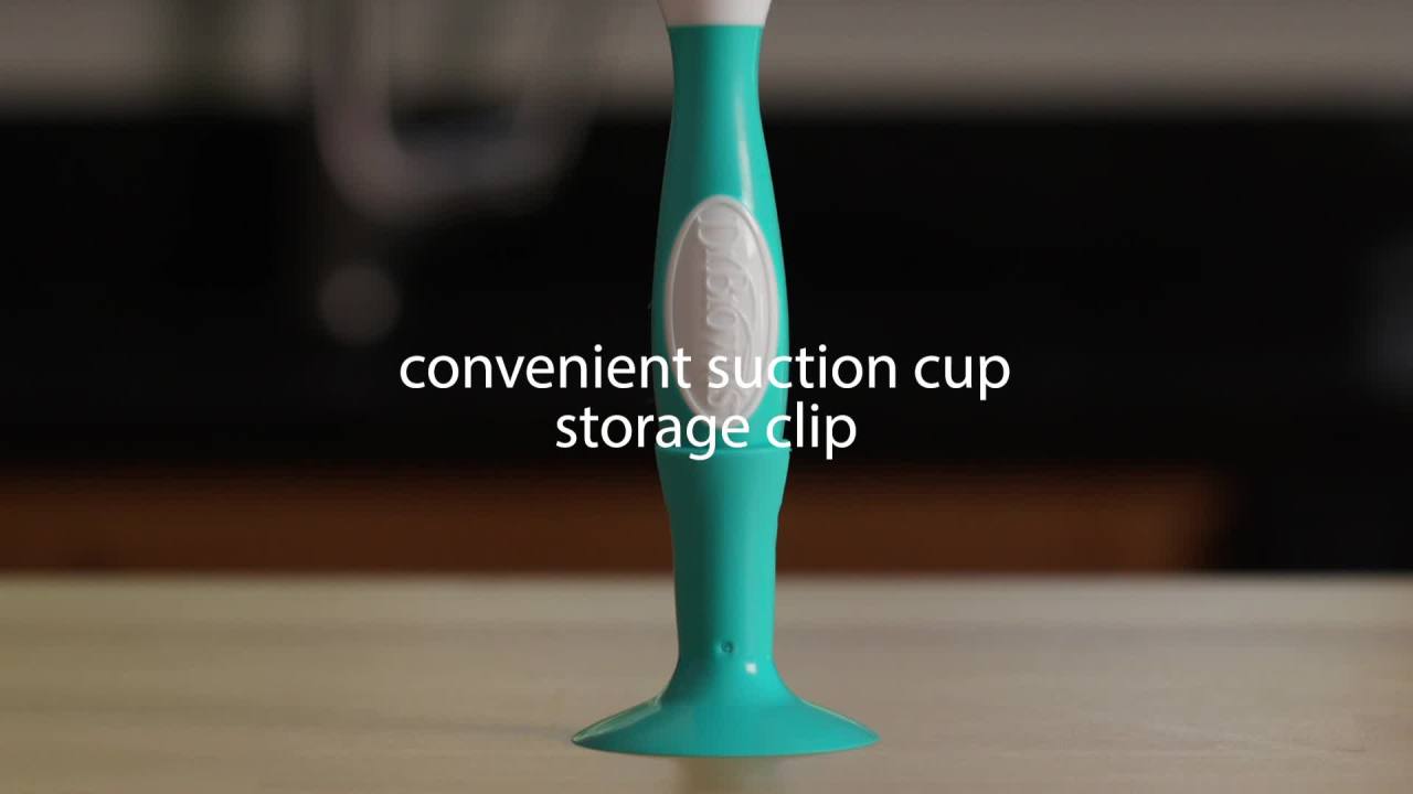 thumbnail video image 2 of Dr. Brown's Natural Flow Reusable Baby Bottle Vent & Reservoir Cleaning Bristle Brush, Blue, 4 Pack, 2 of 7