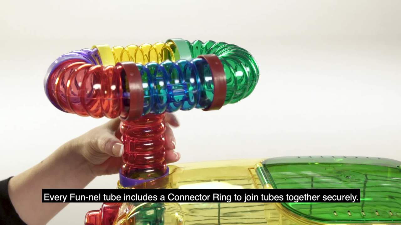 thumbnail video image 6 of Kaytee CritterTrail Fun-nel Tube Add On Hideout Outhouse For Hamsters, Gerbils or Mice Habitats, 6 of 6
