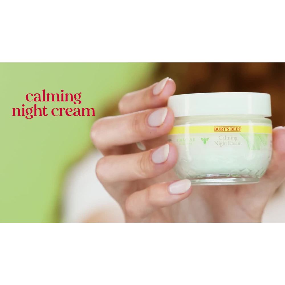 thumbnail video image 2 of Burt's Bees Calming Night Cream, 1.8 oz. Tub, 2 of 17