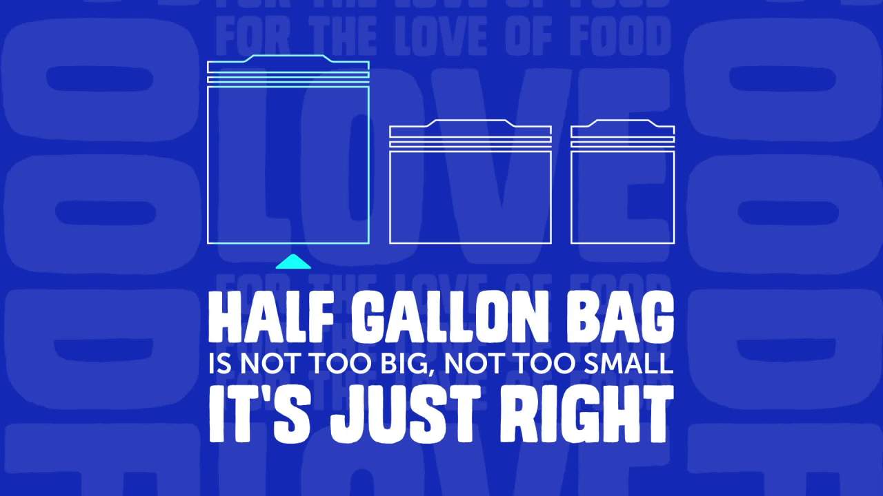 thumbnail video image 2 of Ziploc® Brand Freezer Half Gallon Storage Bags, Grip 'n Seal Technology, 40 Count, 2 of 14