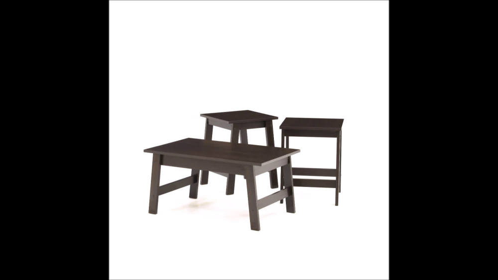 Mainstays Pilson 3 Piece Coffee Table and End Table Set, Espresso Finish