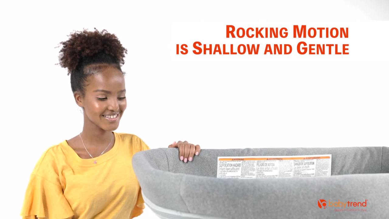 thumbnail video image 2 of Baby Trend Quick-Fold 2-in-1 Rocking Bassinet, 2 of 10