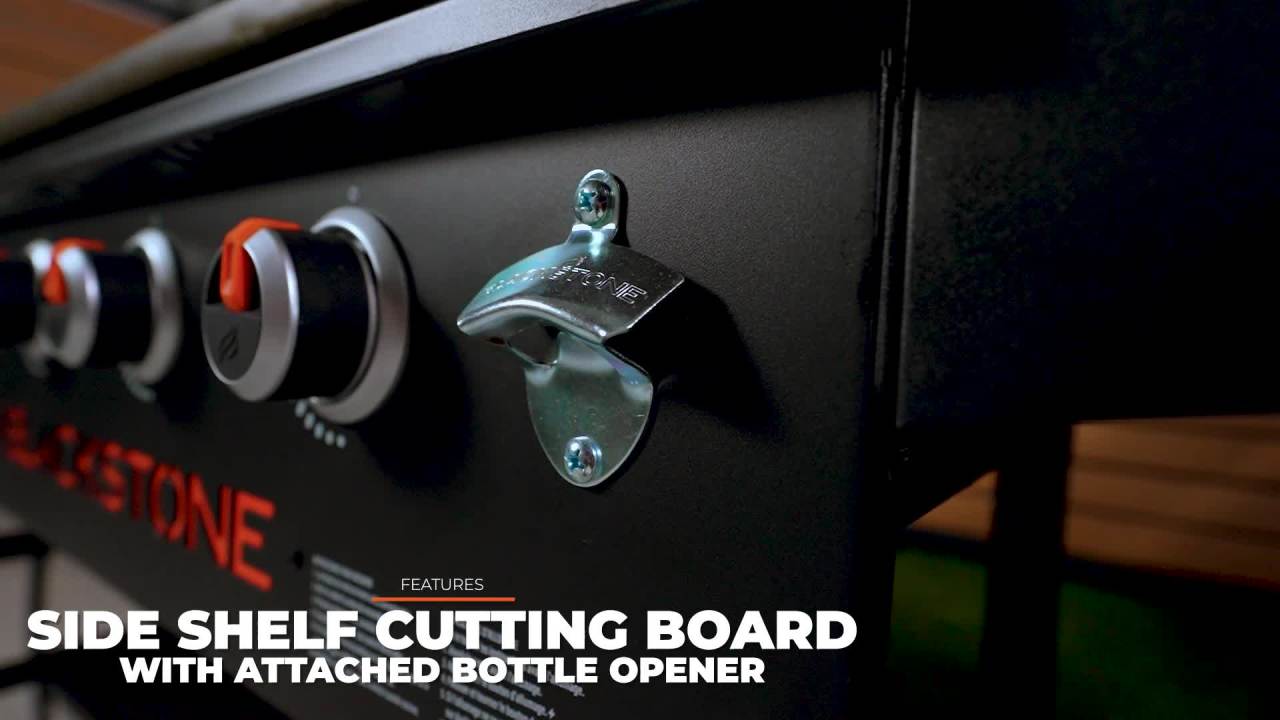 thumbnail video image 2 of Blackstone Original Outdoor Griddle, 4-Burner 36" Propane Flat Top Grill with Hood, Black, 2 of 17