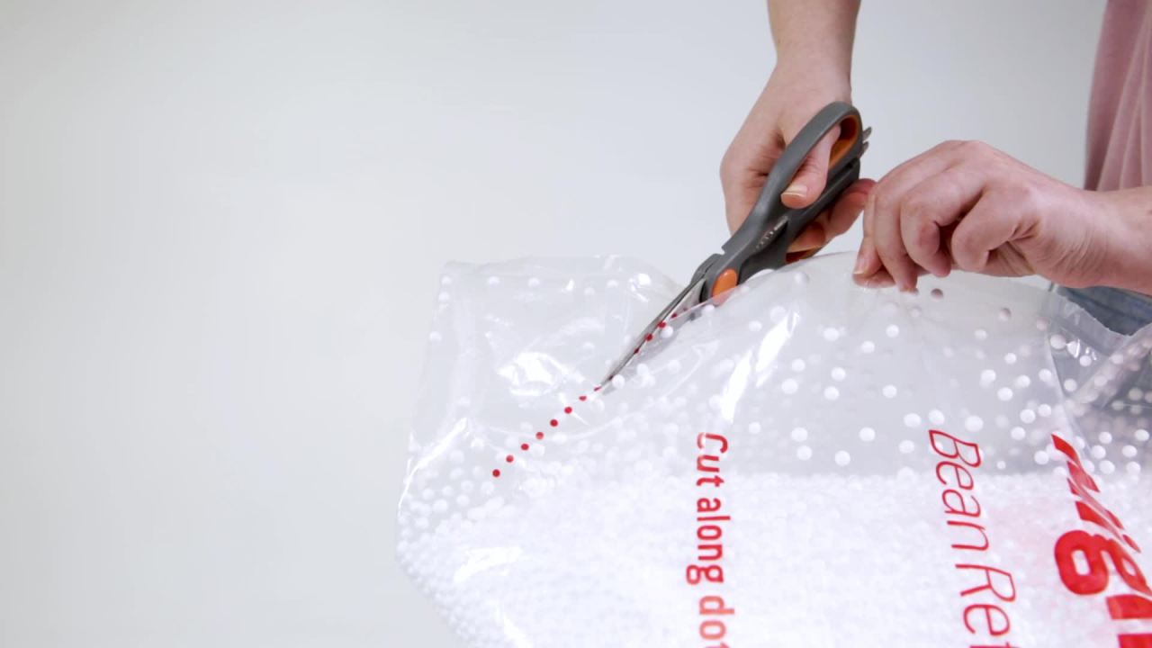 thumbnail video image 3 of Big Joe Bean Refill 1 Pack Polystyrene Beans for Bean Bags or Crafts, 100 Liters per Bag, 3 of 8