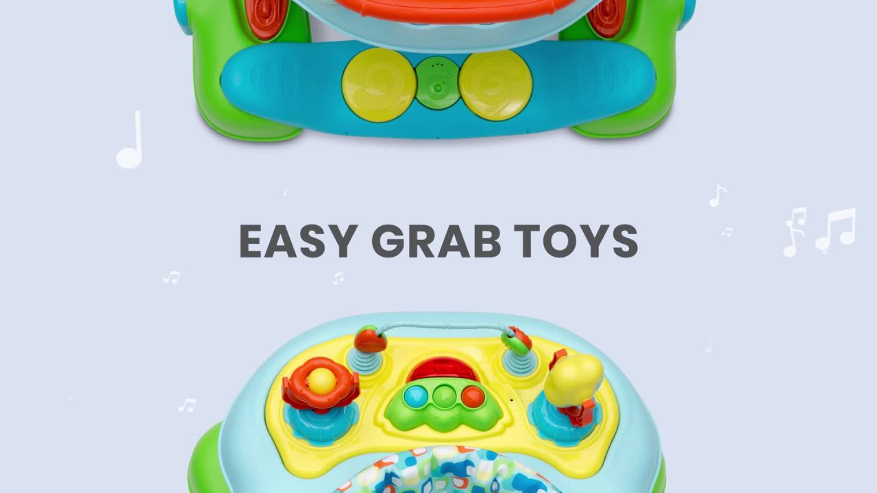 thumbnail video image 3 of Little Folks 4-in-1 Discover & Play Musical Walker by Delta Children, Blue/Green - Unisex, 3 of 13