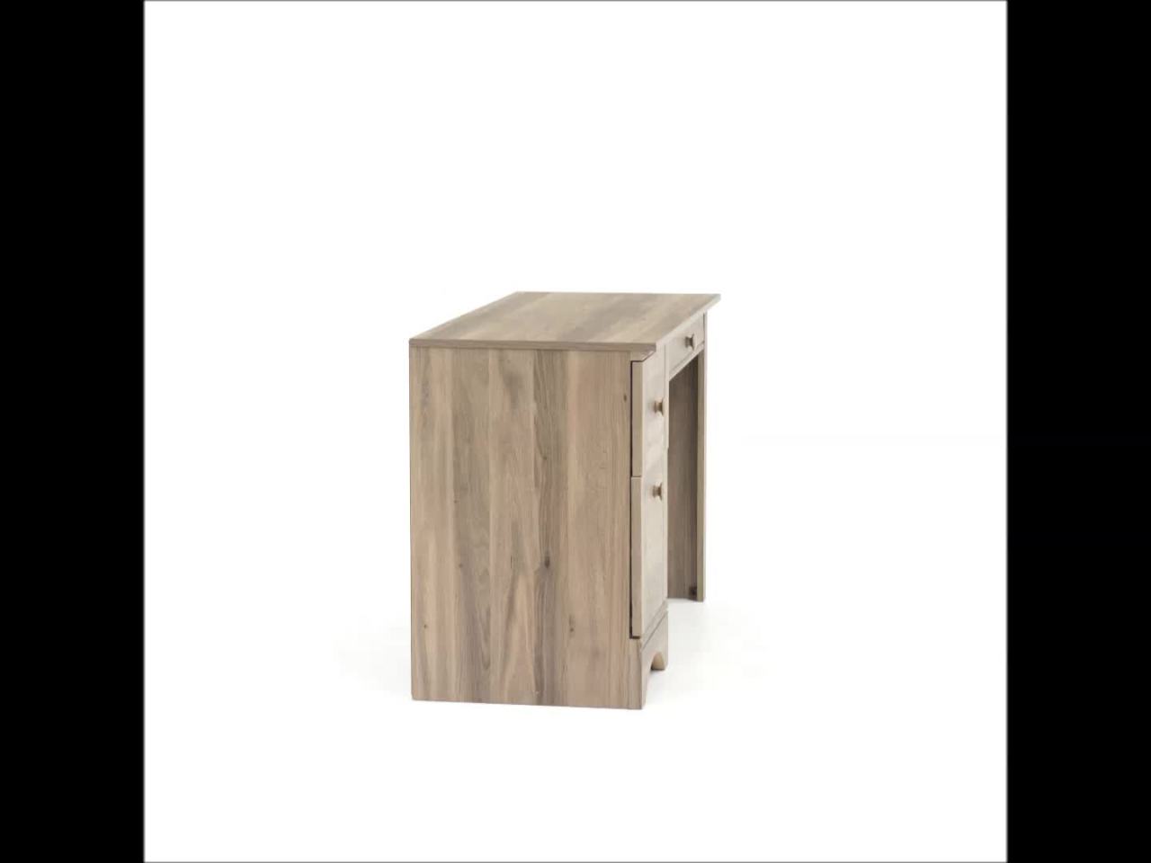 thumbnail video image 2 of Sauder Harbor View Computer Desk, Salt Oak Finish, 2 of 13