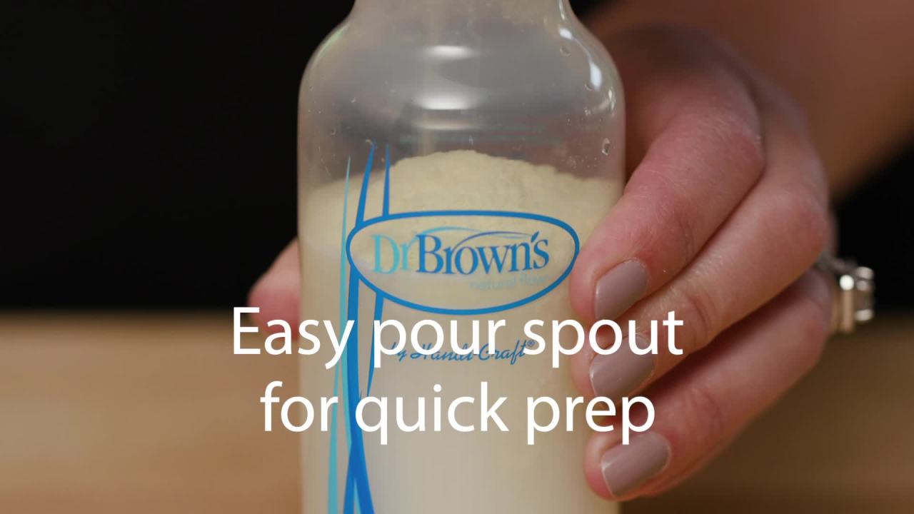 thumbnail video image 2 of Dr. Brown's Baby Formula Dispenser with Snap-On Lid Travel Lid, Pink, 27 oz, 1 Pack, 2 of 11