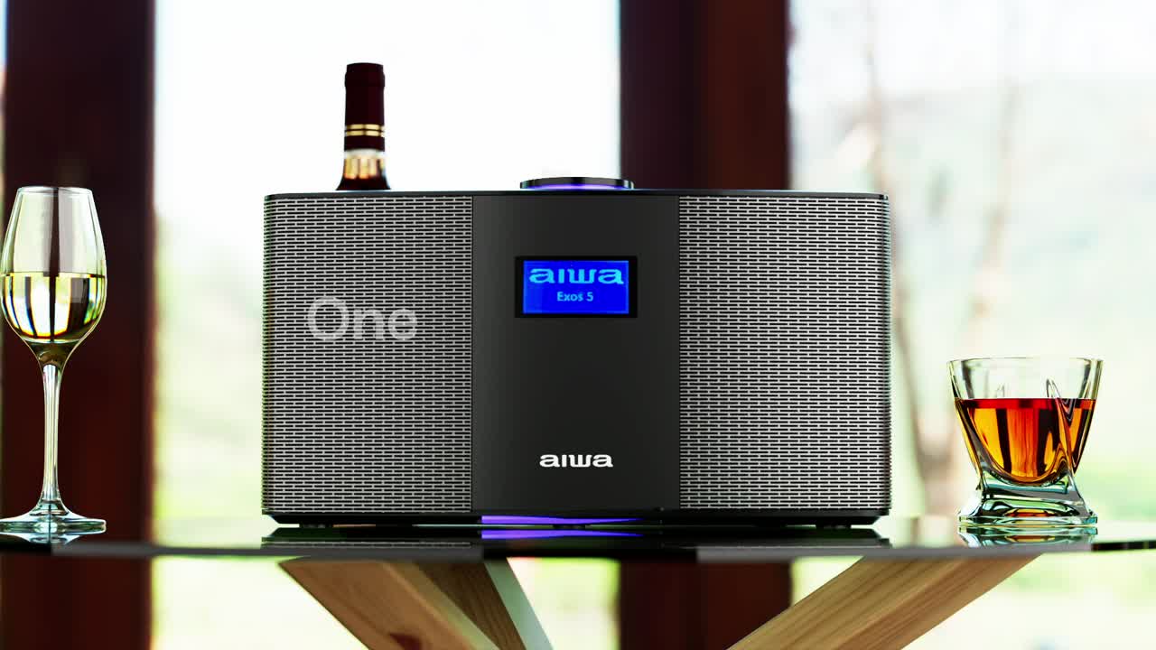 Aiwa Exos5 Wireless Bluetooth HiFi Home Speaker, FM Radio,