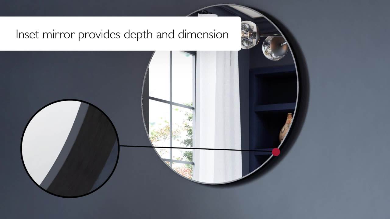 thumbnail video image 2 of Design House Kenna 24" Round Wall Accent Mirror, 2 of 20