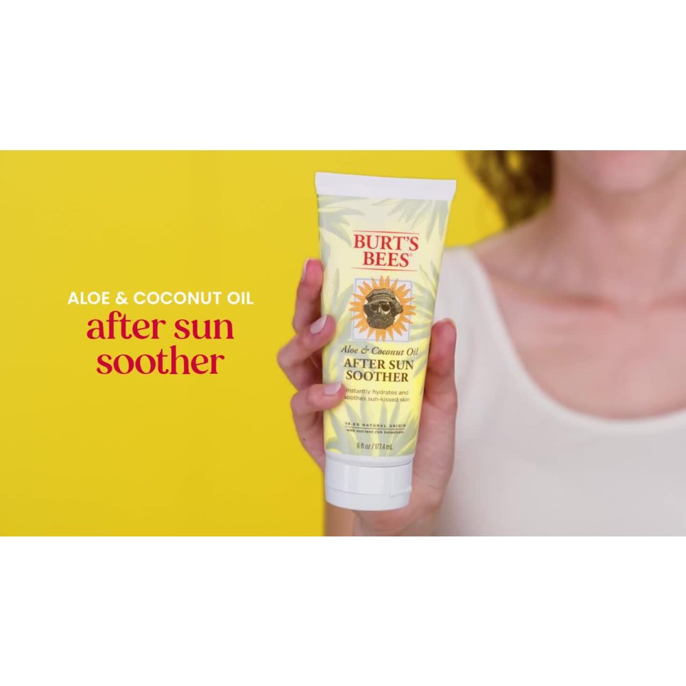 thumbnail video image 2 of Burt's Bees Aloe & Coconut Oil After-Sun Soother, 6 Oz, 2 of 9