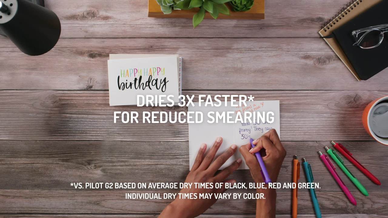 thumbnail video image 2 of Paper Mate InkJoy Gel Pens, Medium Point, Assorted, 10 Count, 2 of 6