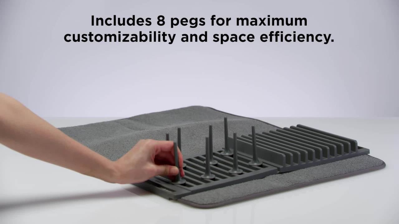 thumbnail video image 2 of Umbra UDry Peg Drying Rack with Mat, 2 of 9