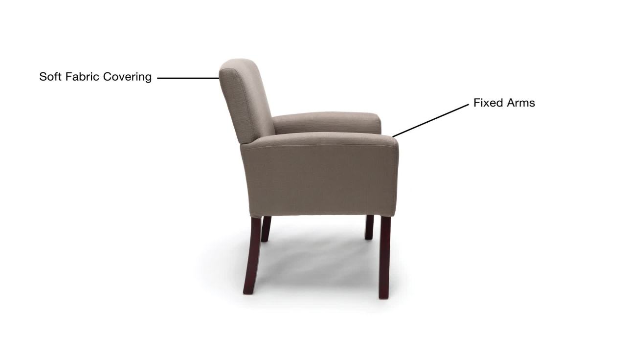 thumbnail video image 2 of ESS-9025-TAN -OFM office home computer college school task essentials by ofm executive armed guest chair with wooden legs, 2 of 15