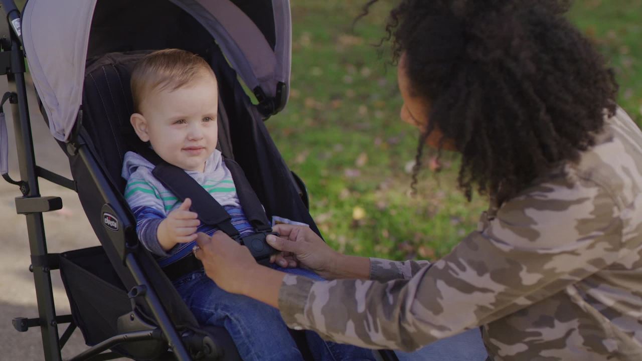 thumbnail video image 2 of Chicco Liteway Lightweight Stroller - Cosmo - Cosmo (Black/White), New, 2 of 14