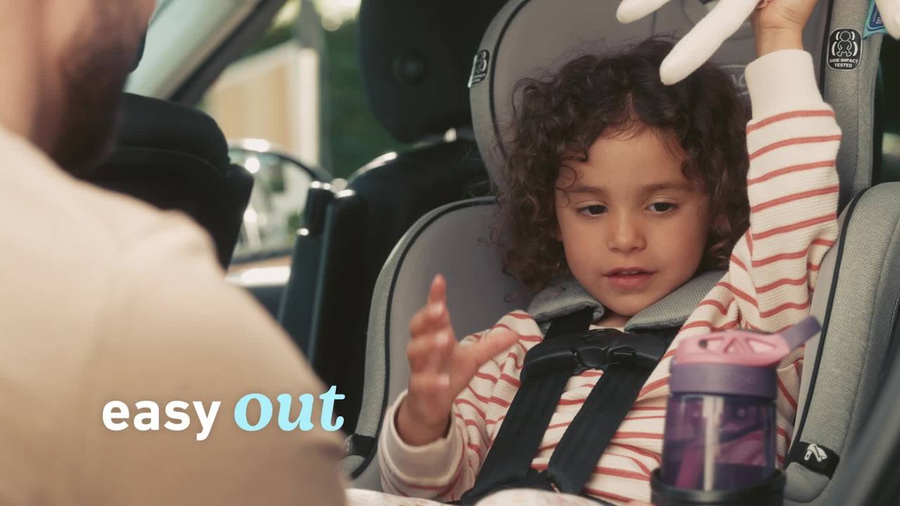 thumbnail video image 2 of Graco EasyTurn 360 2-in-1 Convertible Car Seat, Solae, Grey, 2 of 10